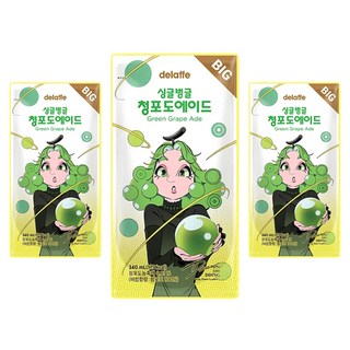 델라페 청포도에이드 340ml 8개(유통기한임박) 편의점 아이스파우치음료, 8개