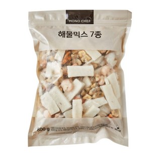 바이오마켓_모노쉐프 해물믹스7종 새우 홍합 바지락 가리비 오징어 800g, 22개