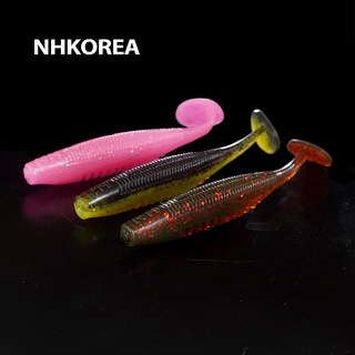 NH코리아 오리진 4인치 덕쉐드웜(5개입) 광어윔 우럭웜 농어웜, 그린블랙(UV), 1개