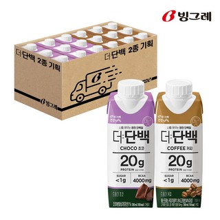빙그레 더단백 드링크 2종 기획 (초코 250ml 9개 커피 250ml 9개) 총 18개입