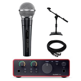 SHURE 슈어 SM58 SK 다이나믹 마이크 스칼렛 솔로 solo 4세대 탁상용 스탠드 케이블