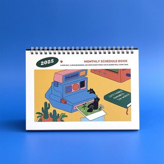 2025 콤마비 월간 스케줄러 탁상 달력형, 매직폴라로이드