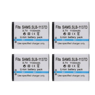 충전식 카메라 배터리 삼성 TL34HD NV106 HD i85 i100 NV103 NV30 1100mAh SLB-1137D SLB 1137D 4 개로트, 4개