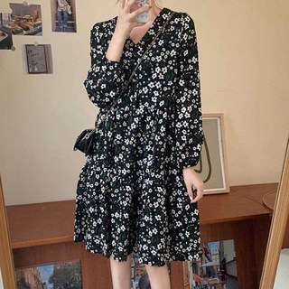 브이넥 미디 원피스 플라워 여자 데일리 데이트 코디 45623ea