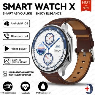 OPPO 명품스마트워치 watch X 2.0 아몰레드 3d 블루투스 통화 음악 비디오 재생, GPS + 블루투스, 4.66cm, 브라운 벨트