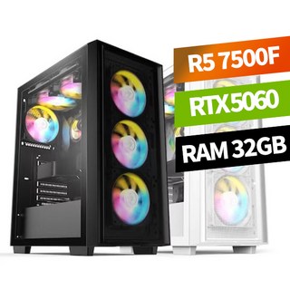 피씨스토어 AMD 베스트 게이밍PC 라이젠5 7500F RTX5060 (32GB M.2 500GB), 블랙(기본), 500GB(기본), 32GB