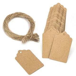 인테리어 크리스마스 생일 홈 파티 용품 100pcs 크래프트 종이 태그 브라운 레이스 가리비 헤드 수하물 웨딩 참고 DIY 빈 선물, [01] 100pcs, 없음