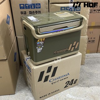 해동 카리스마 아이스박스 24L 24리터 낚시용 쿨러 쭈꾸미 갑오징어 HB-238, 카키, 1개