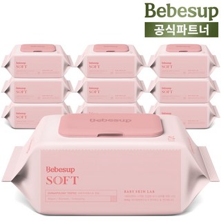 베베숲 소프트 아기물티슈 캡형 60gsm, 80개입, 10개
