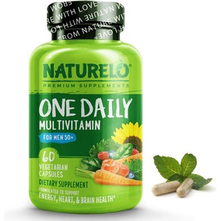 (미국직배송) 내츄렐로 남성 여성 실버 천연비타민 원 데일리 NATURELO One Daily Multivitamin for Men Women 50+, 1개, 60정