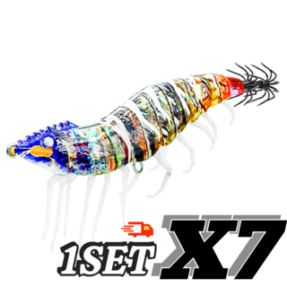 전제품[UV수평야광]리얼 새우 에기 7EA세트 쭈꾸미 문어 갑오징어 한치에기, 7개, 70g, uv_04닭새우
