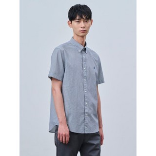 BEANPOLE MEN BC4465C53R 강연 마이크로 깅엄 반소매 셔츠 네이비 마감임박!!!