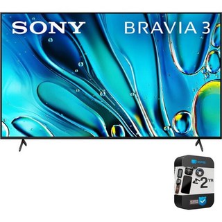 소니 브라비아 3 K55S30 55인치 4K HDR 스마트 LED TV 2024 - 리퍼 2년 강화 보호 팩 번들, 55 Inch, w/ 2 Year CPS Enhanced Protect