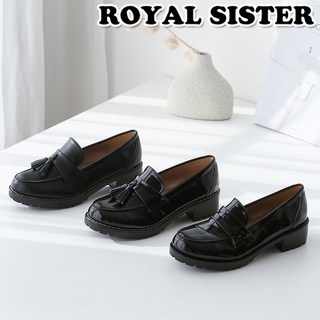 상다 4cm 여성 2재질 에나멜 TC 쿠션 부티힐 펌프스 슬립온 운동화 로퍼
