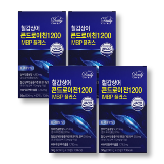 철갑상어 콘드로이친 1200 cs6형 MBP 식약청인증 데일리큐어, 4개, 60정
