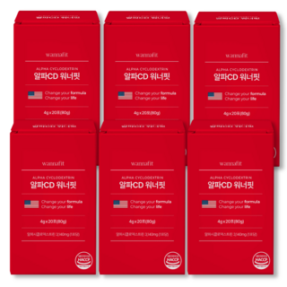 [고함량 1포당 3 140mg] 알파CD 분말 알파시클로 덱스트린 알파 시디 사이클로덱스트린 난소화성 말토덱스트린 식약청 HACCP 인증, 80g, 6박스