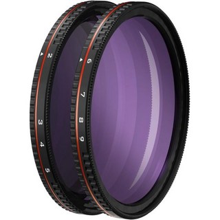 프리웰 82mm 나사식 하드스톱 가변ND 필터 표준 2일~5일 정지, 82mm 해외직구, 2-5 Stop & 6-9 Stop