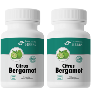 Immortal Herbs 시트러스 베르가못 추출 캡슐 100% 폴리페놀 고함량 폴리페놀 1000mg 캡슐, 2개, 90정