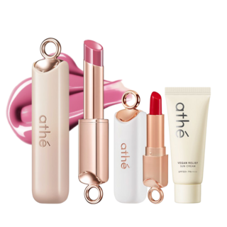 아떼 어센틱 립 글로이 밤 포그 모브 핑크 + 미니립밤 + 선크림7ml, 1개