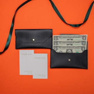 듀로이스 가죽 청첩장 용돈봉투+감사카드, 2개입, 블랙