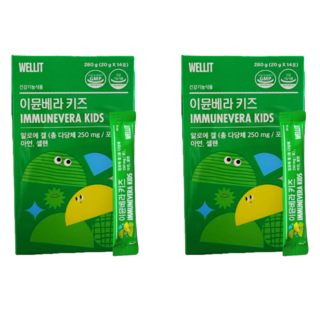 웰릿 이뮨베라 키즈 알로에겔 스틱 샘플 증정 [구성확인] 1박스, 2개, 14회분