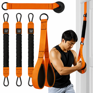 디노트 라텍스 홈트 문틈 튜빙 운동 밴드, 1개, 문틈 저항 밴드(오렌지)