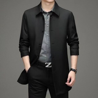 COSYEVNO 봄 남성 하프 트렌치코트 리버스 칼라 비즈니스 캐주얼 자켓 3107