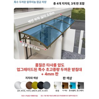 창문캐노피 비가림막 빗물막이 비막이 차양, 150x360l급