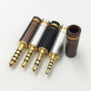 하이파이 밸런스드 이어폰 DIY 오디오 구리 플러그 솔더 커넥터 금도금 2.5mm 3.5mm 4.4mm 3 4 5 극 스테레오 잭 1 개, 03 4.4mm 5Pole Silver, 1개