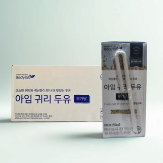 바디랩 국산콩 무가당 아임귀리두유, 190ml, 24개