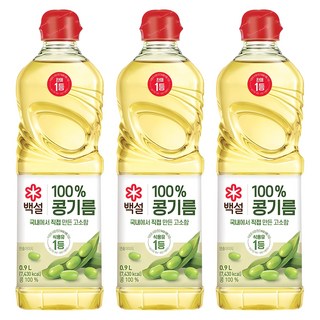 백설 콩기름, 900ml, 3개