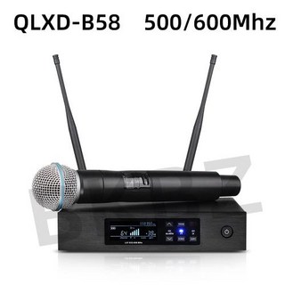 노래방 무선 마이크 QLXD4 Beta58a 500MHz600MHz 전문 UHF 무대 성능 가라오케 노래 휴대용, 1)500MHz-US plug