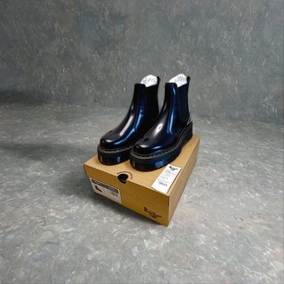 [All 정품] 닥터마틴 DR. Martens 2976 쿼드 QUAD 블랙 폴리시드 스무스 미드하프부츠 캐주얼화 첼시부츠 엘라스틱 밴드 키높이 스타일리시 패션부츠 24687001 상품 이미지