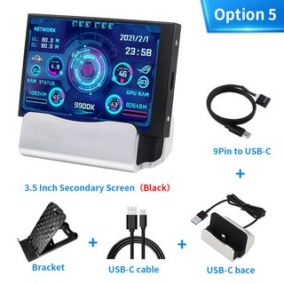 휴대용 보조 모니터 3.5 인치 IPS TYPE-C 화면 DIY 컴퓨터 USB-TYPEC Windows 내장 소프트웨어, 없음, 5) Option 5