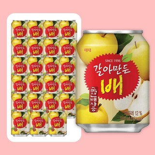 갈아만든 배음료 총24개 238ml 손님 접대 용 업소 회사 사무실 단체 다과 간식 캔 음료수
