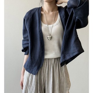 쇼룸 데일리 노버튼 린넨자켓