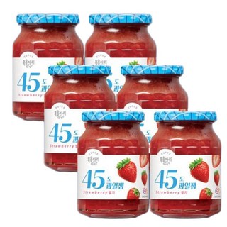 [기타] 복음자리 45도 딸기잼 350gX6개 대용량 과일잼, 350g, 6개
