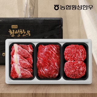 농협횡성한우 어사품 1등급 구이모듬정육세트 1호 1.2kg(냉장 팩당 400g), 1개, 400g