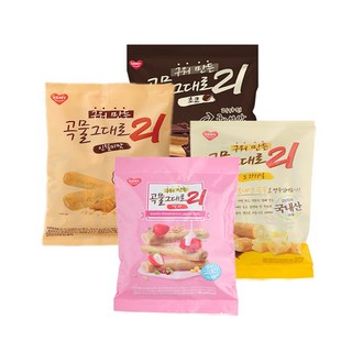 곡물그대로21 크리스피롤 네가지맛 한 팩 씩 (오리지널+딸기+인절미+초코), 1세트, 600g