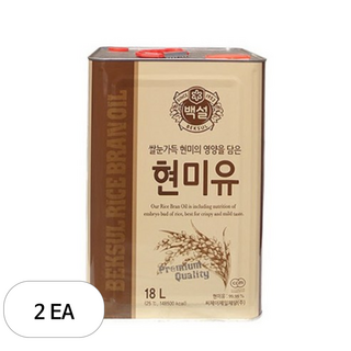 백설 현미유 18L 2개 패키지
