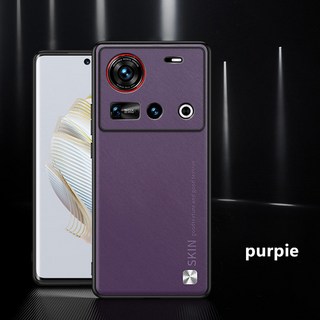 가죽 TPU 비즈니스 휴대폰 케이스충격 방지 범퍼ZTE Nubia Z70 Ultra 케이스, 04 Purple, 01 Nubia Z70 Ultra, 1개
