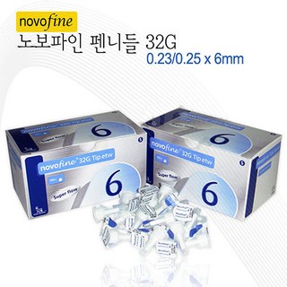 [Novofine] 노보파인 펜니들 32G 0.23/0.25 x 6mm 1박스 (아주얇은바늘) 1개 100개입 상품 이미지