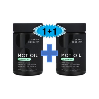 1+1 sports research 스포츠 리서치 MCT오일 코코넛오일 추출 3000mg 소프트젤 120정, 2개