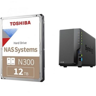 도시바 N300 12TB NAS 3.5인치 Internal 하드 드라이브 CMR SATA 6 Gb/s 7200 RPM 256 MB Cache HDWG21CXZSTA & 시놀로지, 도시바 N300 12TB NAS 3.5인치 Intern
