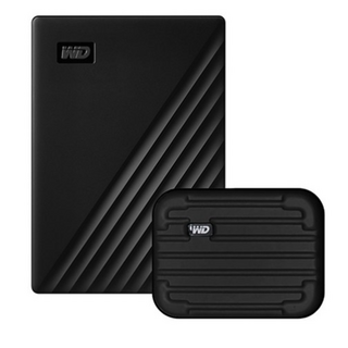 WD My Passport 휴대용 외장하드 + 파우치, 2TB, BLACK (블랙)