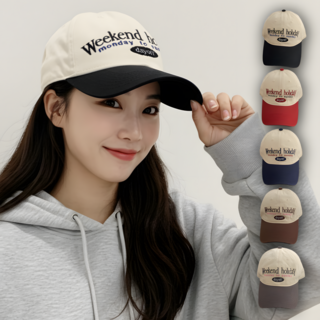 온리온라인 데일리 남녀공용 모자 무지 배색 볼캡