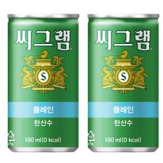 씨그램 플레인 탄산수 190ml, 30개