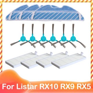 라이스타 로봇청소기 RX3 RX5 RX9 RX0 LISTAR RX3 RX5 RX9 RX0 호환 가능한 메인 사이드 브러시 모프 천 헤, Set 6