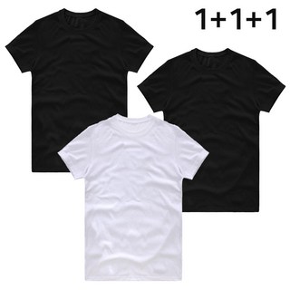 문컬렉션 무지 통기성 라운드 반팔 티셔츠 3p