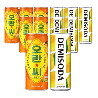 오란씨 250ml 오렌지 + 데미소다 250ml 레몬 혼합 12입